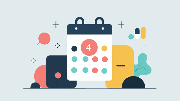 calendar icon with a date circled in red. Fun and whimsical editorial vector style illustration on a plain white background